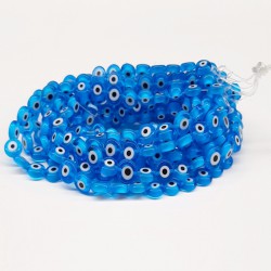 Mavi Yassı Cam Nazar Boncuğu-NZR-1049