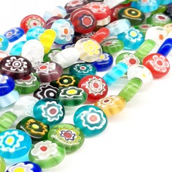 Renkli Desenli Cam Boncuk-NZR-1050