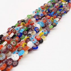 Desenli Renkli Cam Boncuk-NZR-1052