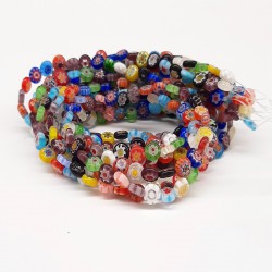 Desenli Renkli Cam Boncuk-NZR-1052