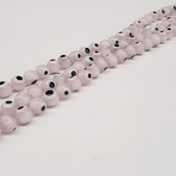 Pembe Beyaz Cam Nazar Boncuğu-NZR-1055