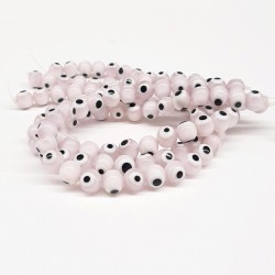 Pembe Beyaz Cam Nazar Boncuğu-NZR-1055