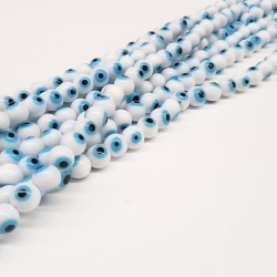 Beyaz Mavi Cam Nazar Boncuğu-NZR-1056