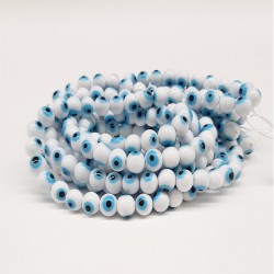 Beyaz Mavi Cam Nazar Boncuğu-NZR-1056