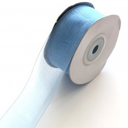 Bebe Mavi Organze Kurdele 3 cm-ORG-1004