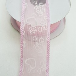 Baskılı Organze Kurdele 4 Cm-ORG-1041