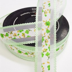 Organze Kurdele Çiçek Desenli-ORG-1043