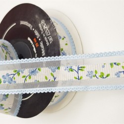 Organze Kurdele Çiçek Desenli-ORG-1046