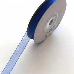 Saks Mavi Organze Kurdela 1 cm-ORG-1048