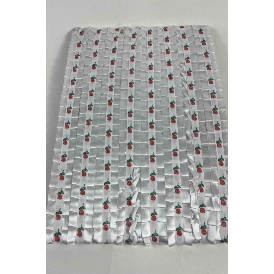 Beyaz G&uuml;l Desenli Organze Fırfır Şerit &ndash; Volanlı Romantik S&uuml;sleme Şeridi 1 Metre-ORGANLISSE-11