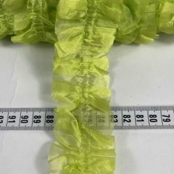 Yeşil Organlisse Organze Fırfır Şerit &ndash; Volanlı Romantik S&uuml;sleme Şeridi 1 Metre-ORGANLISSE-3