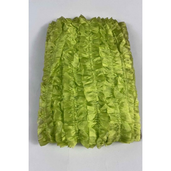 Yeşil Organlisse Organze Fırfır Şerit &ndash; Volanlı Romantik S&uuml;sleme Şeridi 1 Metre-ORGANLISSE-3
