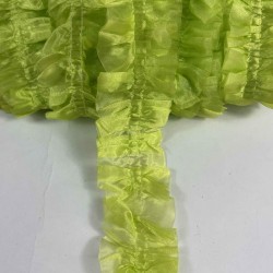 Yeşil Organlisse Organze Fırfır Şerit &ndash; Volanlı Romantik S&uuml;sleme Şeridi 1 Metre-ORGANLISSE-3