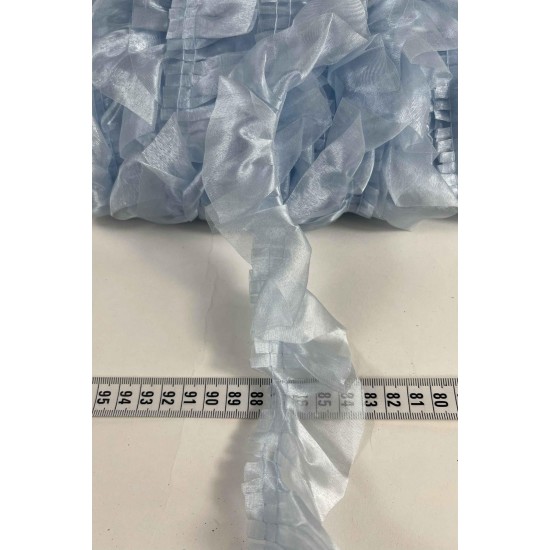 Bebe Mavi Organlisse Organze Fırfır Şerit &ndash; Volanlı Romantik S&uuml;sleme Şeridi 1 Metre-ORGANLISSE-4