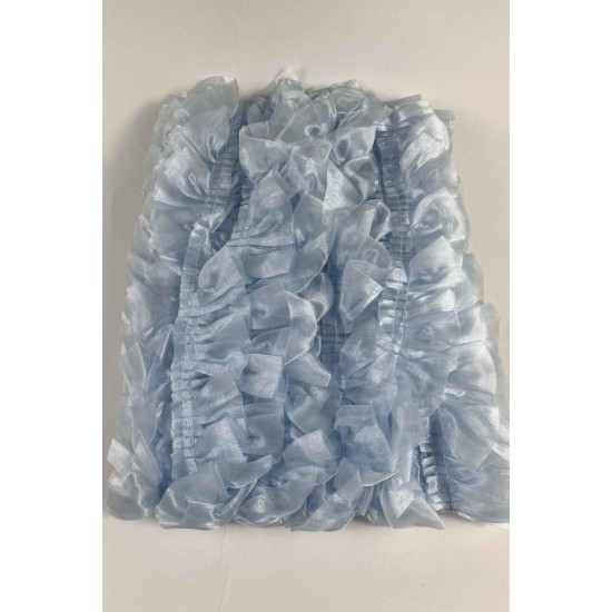 Bebe Mavi Organlisse Organze Fırfır Şerit &ndash; Volanlı Romantik S&uuml;sleme Şeridi 1 Metre-ORGANLISSE-4