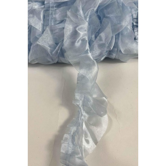 Bebe Mavi Organlisse Organze Fırfır Şerit &ndash; Volanlı Romantik S&uuml;sleme Şeridi 1 Metre-ORGANLISSE-4