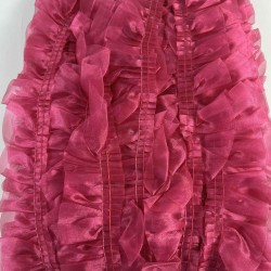 Fuşya Organlisse Organze Fırfır Şerit &ndash; Volanlı Romantik S&uuml;sleme Şeridi 1 Metre-ORGANLISSE-5