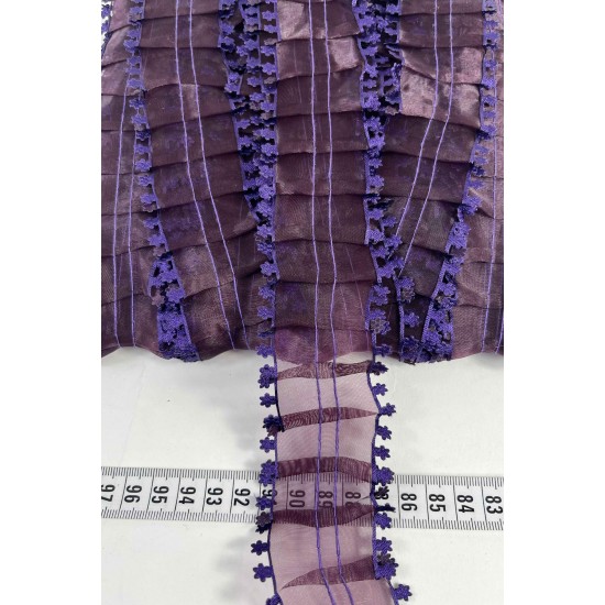 M&uuml;rd&uuml;m Kenarlı Organlisse Organze Fırfır Şerit &ndash; Volanlı Romantik S&uuml;sleme Şeridi 1 Metre-ORGANLISSE-6