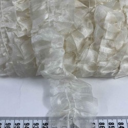 Krem Organlisse Organze Fırfır Şerit &ndash; Volanlı Romantik S&uuml;sleme Şeridi 1 Metre-ORGANLISSE-9