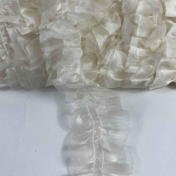 Krem Organlisse Organze Fırfır Şerit &ndash; Volanlı Romantik S&uuml;sleme Şeridi 1 Metre-ORGANLISSE-9