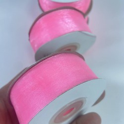 Fuşya Organze Kurdele 3 Cm 1 Top 22 Metre-ORGANZEKURDELE-1005