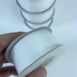 Beyaz Organze Kurdele 3 Cm 1 Top 22 Metre-ORGANZEKURDELE-1006