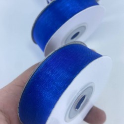 Saks Mavi Organze Kurdele 2 Cm 1 Top 22 Metre-ORGANZEKURDELE-1008
