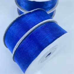 Saks Mavi Organze Kurdele 2 Cm 1 Top 22 Metre-ORGANZEKURDELE-1008