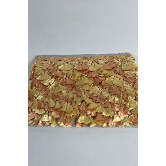 Sarı Yavruağzı Ottovelle P&uuml;sk&uuml;ll&uuml; L&uuml;ks Dekoratif Şerit &ndash; Premium Perde ve Koltuk S&uuml;s&uuml; 1 Metre-OTTOVELLE-1