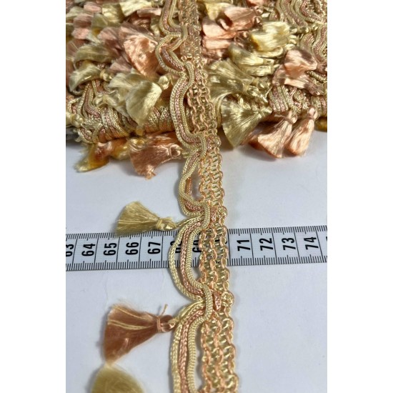 Sarı Yavruağzı Ottovelle P&uuml;sk&uuml;ll&uuml; L&uuml;ks Dekoratif Şerit &ndash; Premium Perde ve Koltuk S&uuml;s&uuml; 1 Metre-OTTOVELLE-1