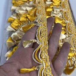 Sarı Bej Ottovelle P&uuml;sk&uuml;ll&uuml; L&uuml;ks Dekoratif Şerit &ndash; Premium Perde ve Koltuk S&uuml;s&uuml; 1 Metre-OTTOVELLE-2