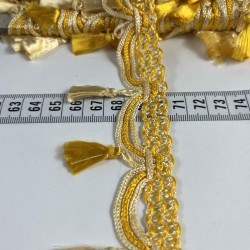 Sarı Bej Ottovelle P&uuml;sk&uuml;ll&uuml; L&uuml;ks Dekoratif Şerit &ndash; Premium Perde ve Koltuk S&uuml;s&uuml; 1 Metre-OTTOVELLE-2