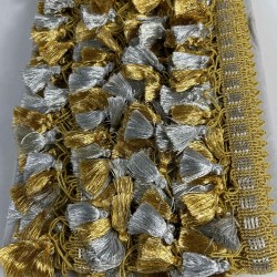 Gold G&uuml;m&uuml;ş Ottovelle P&uuml;sk&uuml;ll&uuml; L&uuml;ks Dekoratif Şerit &ndash; Premium Perde ve Koltuk S&uuml;s&uuml; 1 Metre-OTTOVELLE-3