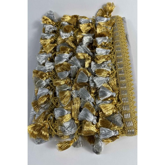 Gold G&uuml;m&uuml;ş Ottovelle P&uuml;sk&uuml;ll&uuml; L&uuml;ks Dekoratif Şerit &ndash; Premium Perde ve Koltuk S&uuml;s&uuml; 1 Metre-OTTOVELLE-3