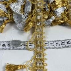 Gold G&uuml;m&uuml;ş Ottovelle P&uuml;sk&uuml;ll&uuml; L&uuml;ks Dekoratif Şerit &ndash; Premium Perde ve Koltuk S&uuml;s&uuml; 1 Metre-OTTOVELLE-3