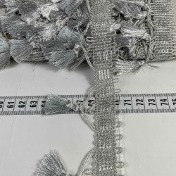 G&uuml;m&uuml;ş Ottovelle P&uuml;sk&uuml;ll&uuml; L&uuml;ks Dekoratif Şerit &ndash; Premium Perde ve Koltuk S&uuml;s&uuml; 1 Metre-OTTOVELLE-4
