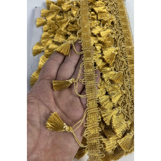 Gold Ottovelle P&uuml;sk&uuml;ll&uuml; L&uuml;ks Dekoratif Şerit &ndash; Premium Perde ve Koltuk S&uuml;s&uuml; 1 Metre-OTTOVELLE-5