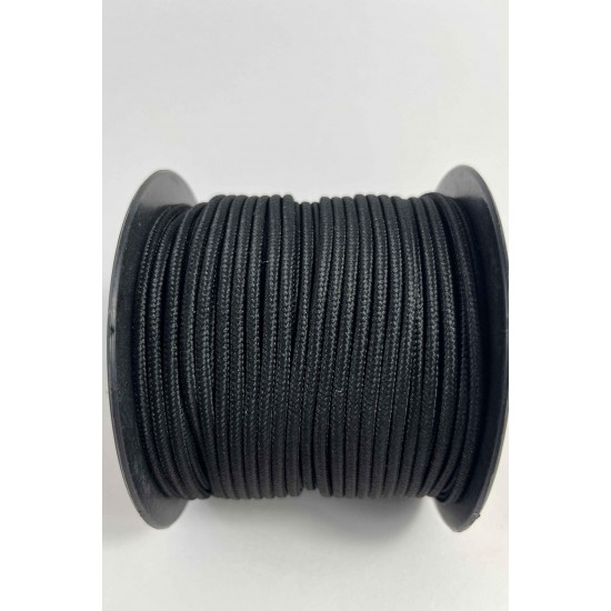 3 Mm Premium Paracord İp 10 Metre Siyah &ndash; Makrome Bileklik Anahtarlık ve Telefon Askı İpi-PARACORD3MM-19