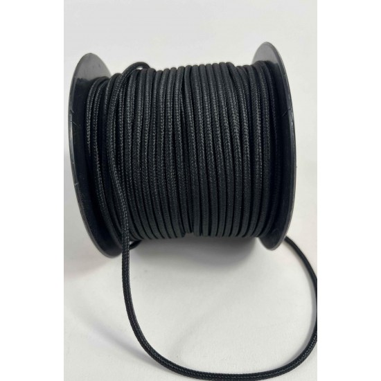 3 Mm Premium Paracord İp 10 Metre Siyah &ndash; Makrome Bileklik Anahtarlık ve Telefon Askı İpi-PARACORD3MM-19