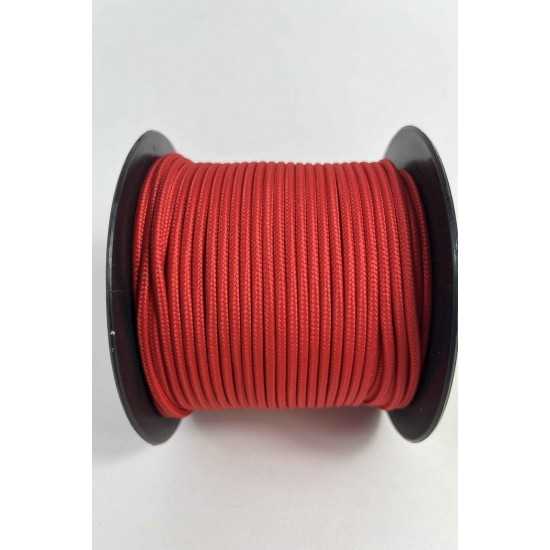 3 Mm Premium Paracord İp 10 Metre Kırmızı &ndash; Makrome Bileklik Anahtarlık ve Telefon Askı İpi-PARACORD3MM-20