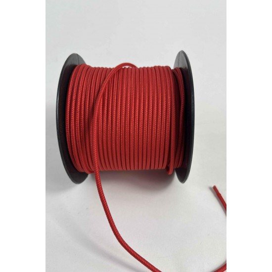 3 Mm Premium Paracord İp 10 Metre Kırmızı &ndash; Makrome Bileklik Anahtarlık ve Telefon Askı İpi-PARACORD3MM-20