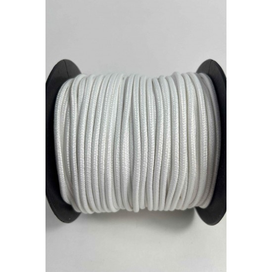 3 Mm Premium Paracord İp 10 Metre Beyaz &ndash; Makrome Bileklik Anahtarlık ve Telefon Askı İpi-PARACORD3MM-21
