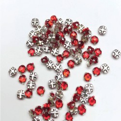 Kırmızı Renk Küçük Kasalı Dikme Taş-PDT-26