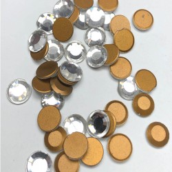 Şeffaf Yuvarlak Cam Yapıştırma Kristal Boncuk-PDT-52