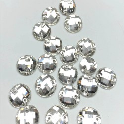 Şeffaf Yuvarlak Cam Dikme Kristal Sworovski Boncuk-PDT-54