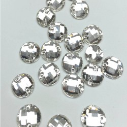 Şeffaf Yuvarlak Cam Dikme Kristal Sworovski Boncuk-PDT-54