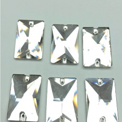 Şeffaf İri Dikdörtgen Dikme Kristal Sworovski Boncuk-PDT-62