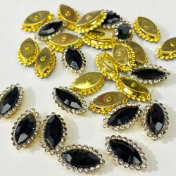 Siyah Gold Kasalı Mekik Dikme Taş -PDT-74