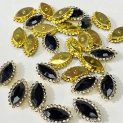 Siyah Gold Kasalı Mekik Dikme Taş -PDT-74