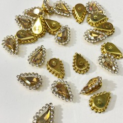 Bal Rengi Gold Kasalı Damla Dikme Taş -PDT-81